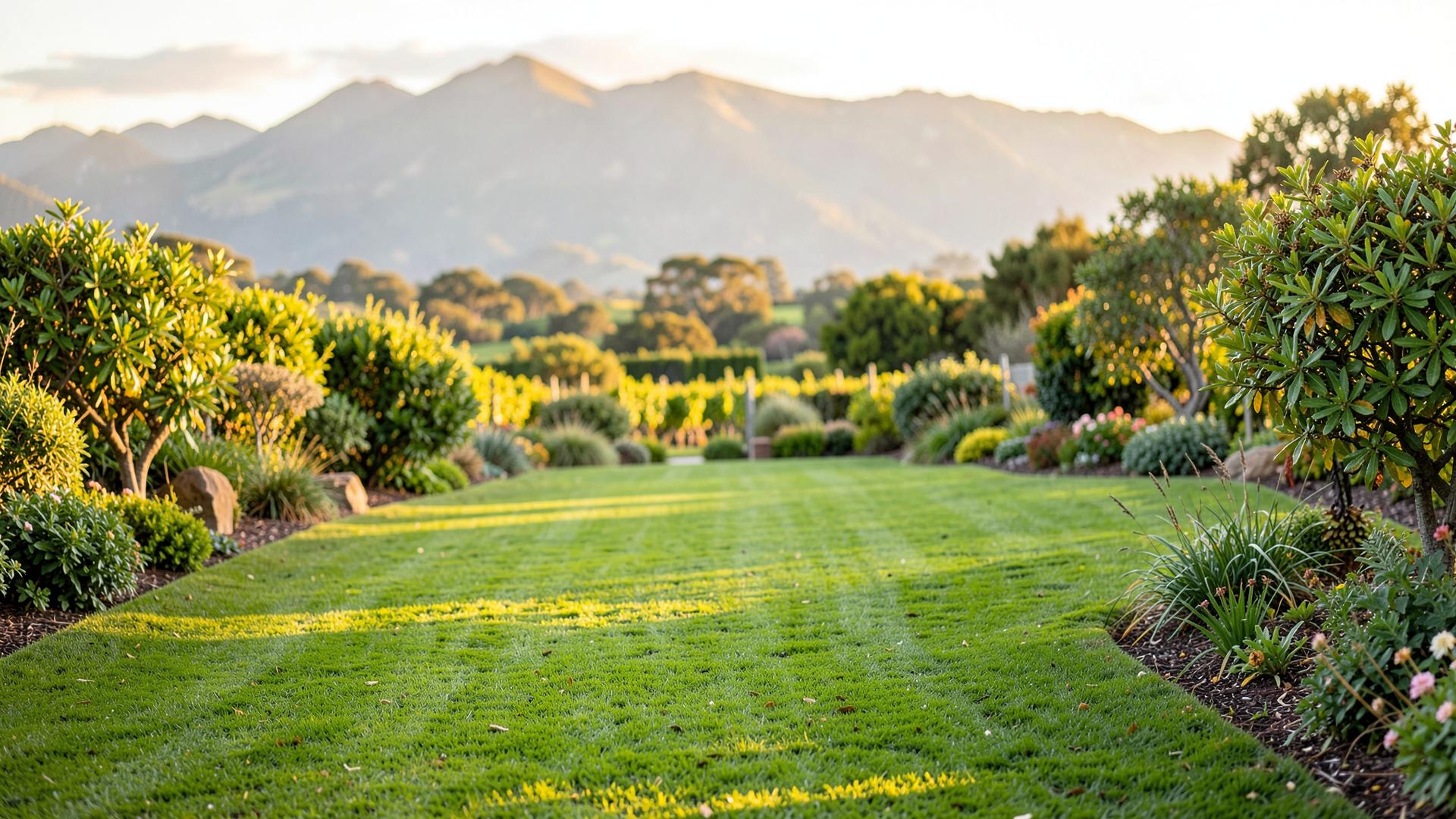 Netjiese groen grasperk in 'n Tulbagh tuin
